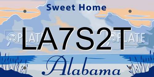 LA7S2T Alabama License Plate