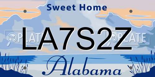 LA7S2Z Alabama License Plate