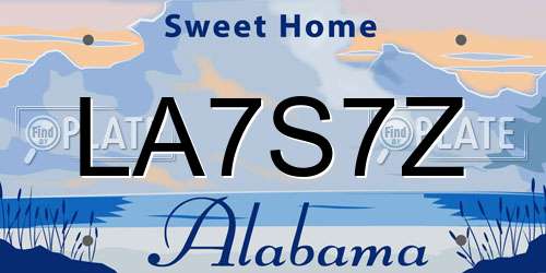 LA7S7Z Alabama License Plate