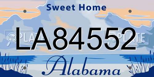 LA84552 Alabama License Plate