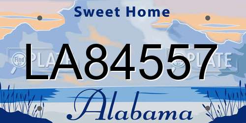 LA84557 Alabama License Plate