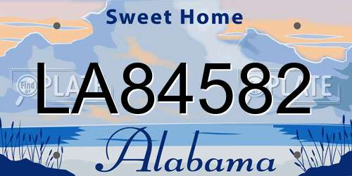 LA84582 Alabama License Plate