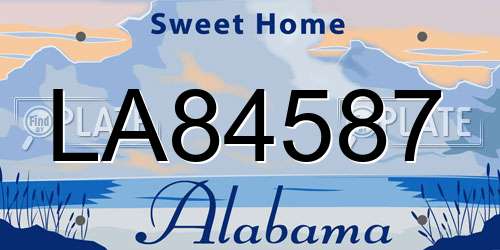 LA84587 Alabama License Plate