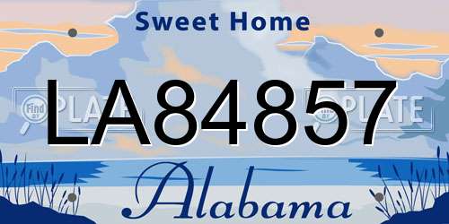 LA84857 Alabama License Plate