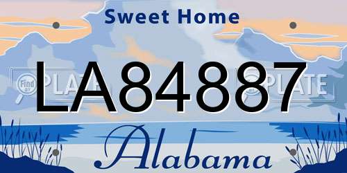 LA84887 Alabama License Plate