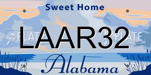 LAAR32 Alabama License Plate