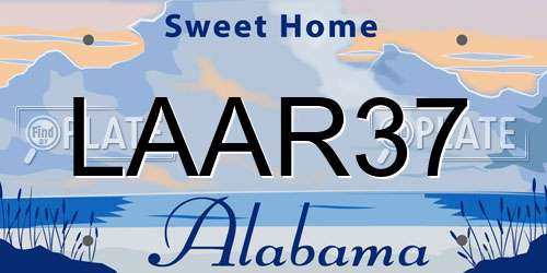 LAAR37 Alabama License Plate