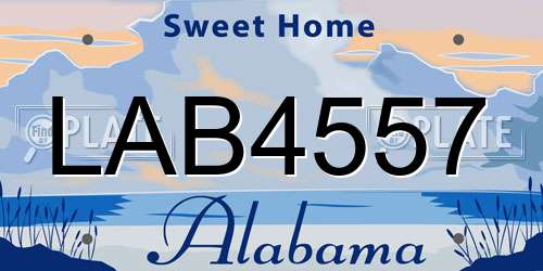 LAB4557 Alabama License Plate