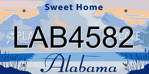 LAB4582 Alabama License Plate