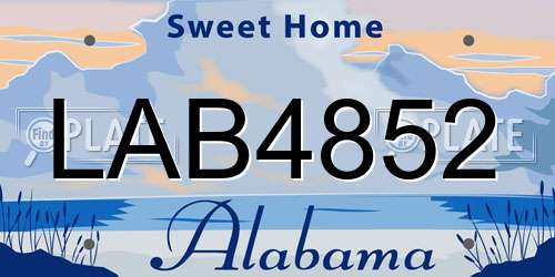 LAB4852 Alabama License Plate