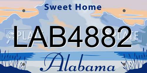 LAB4882 Alabama License Plate