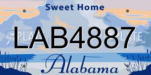 LAB4887 Alabama License Plate