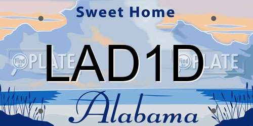 LAD1D Alabama License Plate
