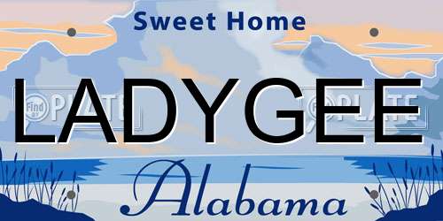 LADYGEE Alabama License Plate