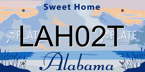 LAH02T Alabama License Plate