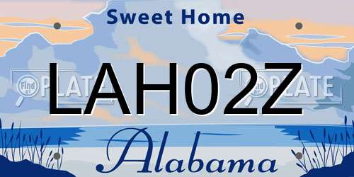 LAH02Z Alabama License Plate