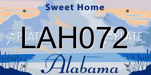 LAH072 Alabama License Plate
