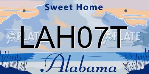 LAH07T Alabama License Plate