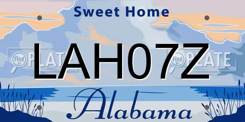 LAH07Z Alabama License Plate
