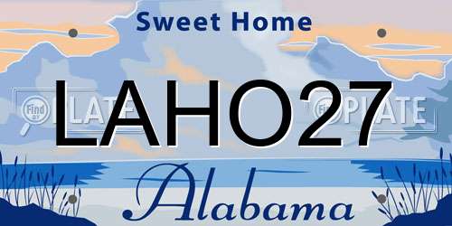 LAHO27 Alabama License Plate