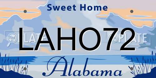 LAHO72 Alabama License Plate