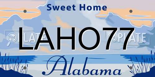 LAHO77 Alabama License Plate