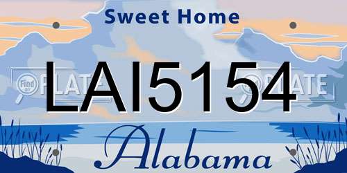 LAI5154 Alabama License Plate