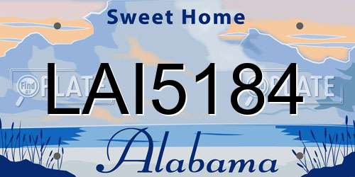 LAI5184 Alabama License Plate