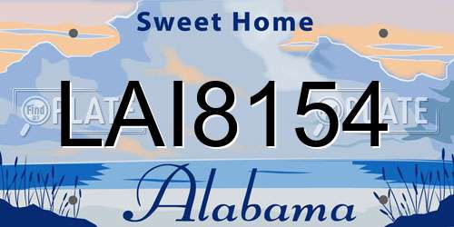 LAI8154 Alabama License Plate