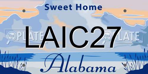 LAIC27 Alabama License Plate