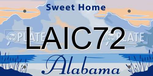 LAIC72 Alabama License Plate