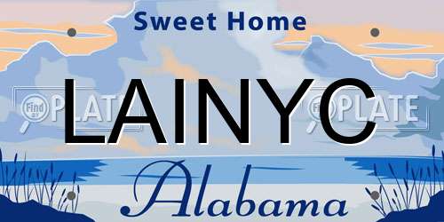 LAINYC Alabama License Plate