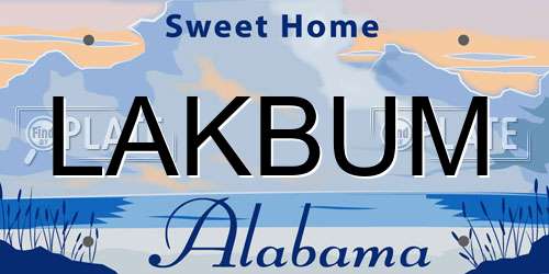 LAKBUM Alabama License Plate