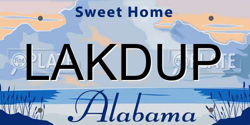LAKDUP Alabama License Plate