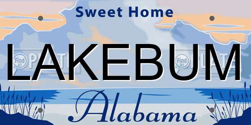 LAKEBUM Alabama License Plate