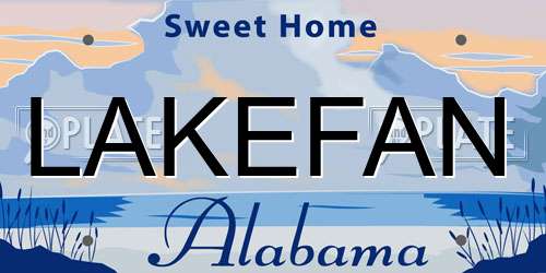 LAKEFAN Alabama License Plate
