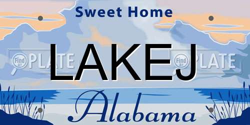 LAKEJ Alabama License Plate