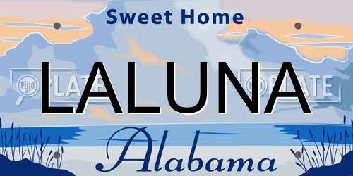LALUNA Alabama License Plate