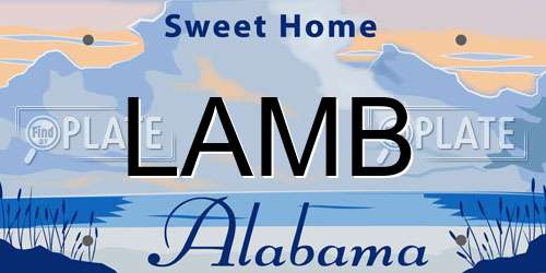 LAMB Alabama License Plate