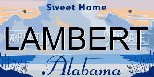 LAMBERT Alabama License Plate