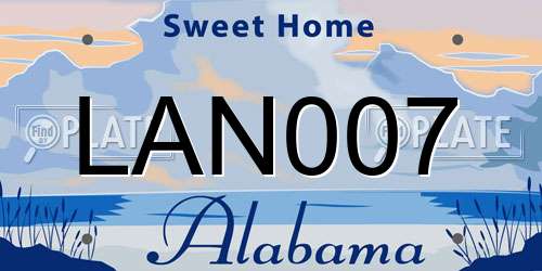LAN007 Alabama License Plate