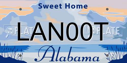 LAN00T Alabama License Plate