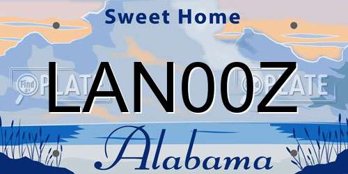 LAN00Z Alabama License Plate