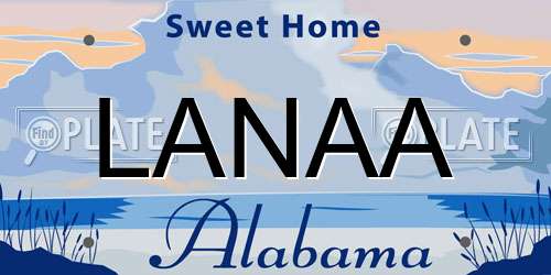 LANAA Alabama License Plate