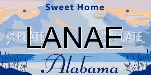 LANAE Alabama License Plate