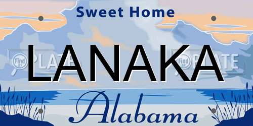 LANAKA Alabama License Plate
