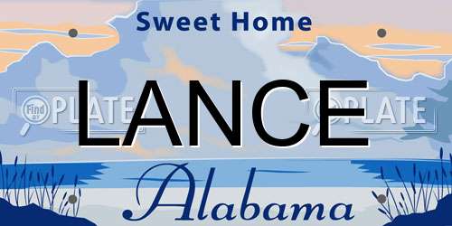 LANCE Alabama License Plate