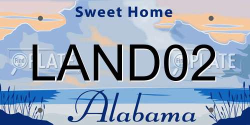 LAND02 Alabama License Plate