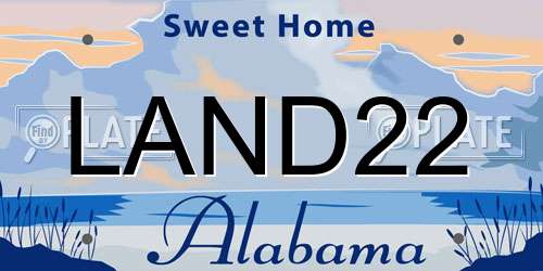 LAND22 Alabama License Plate