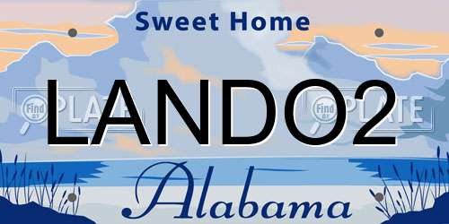 LANDO2 Alabama License Plate